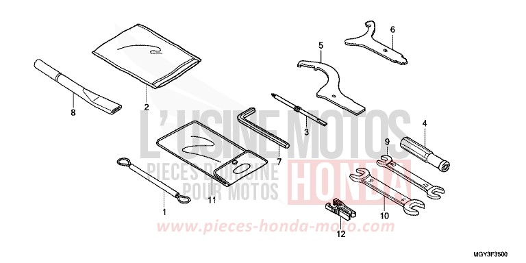 OUTIL von VFR800X „Crossrunner“ GRAPHITE BLACK (NHB01) von 2011